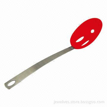 12.5-inch silicone slotted spoons with stainless steel handle